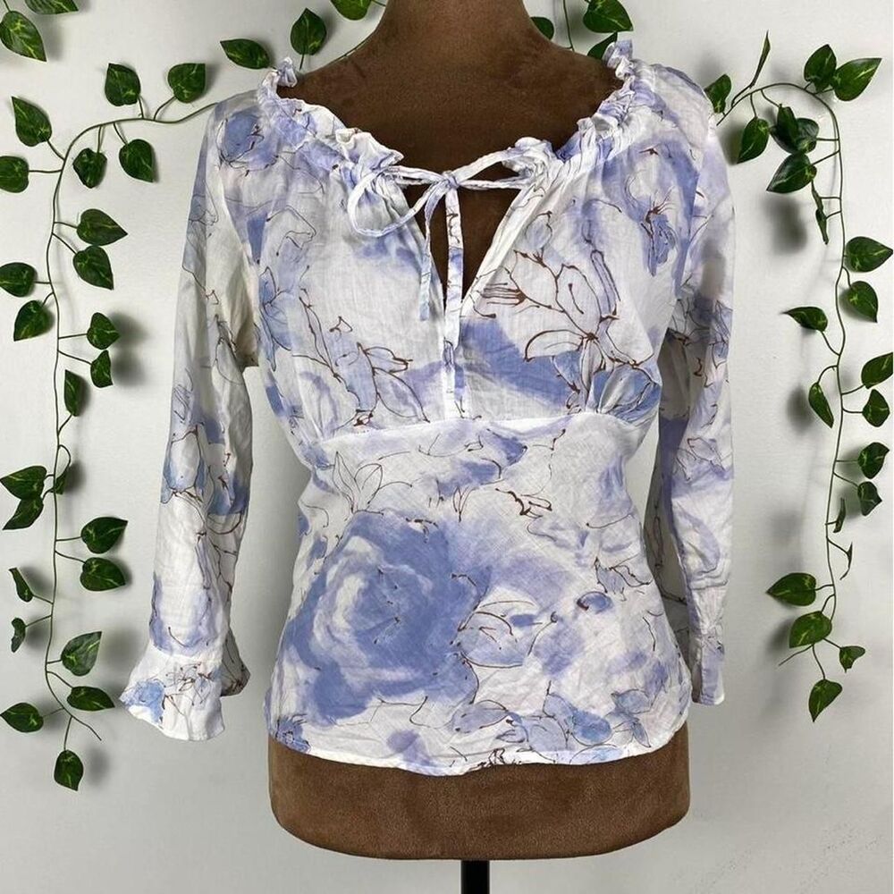 Unbranded Women's Blue and Brown Blouse